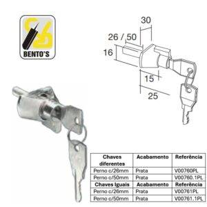 Fechadura de perno p/porta de correr